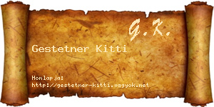 Gestetner Kitti névjegykártya